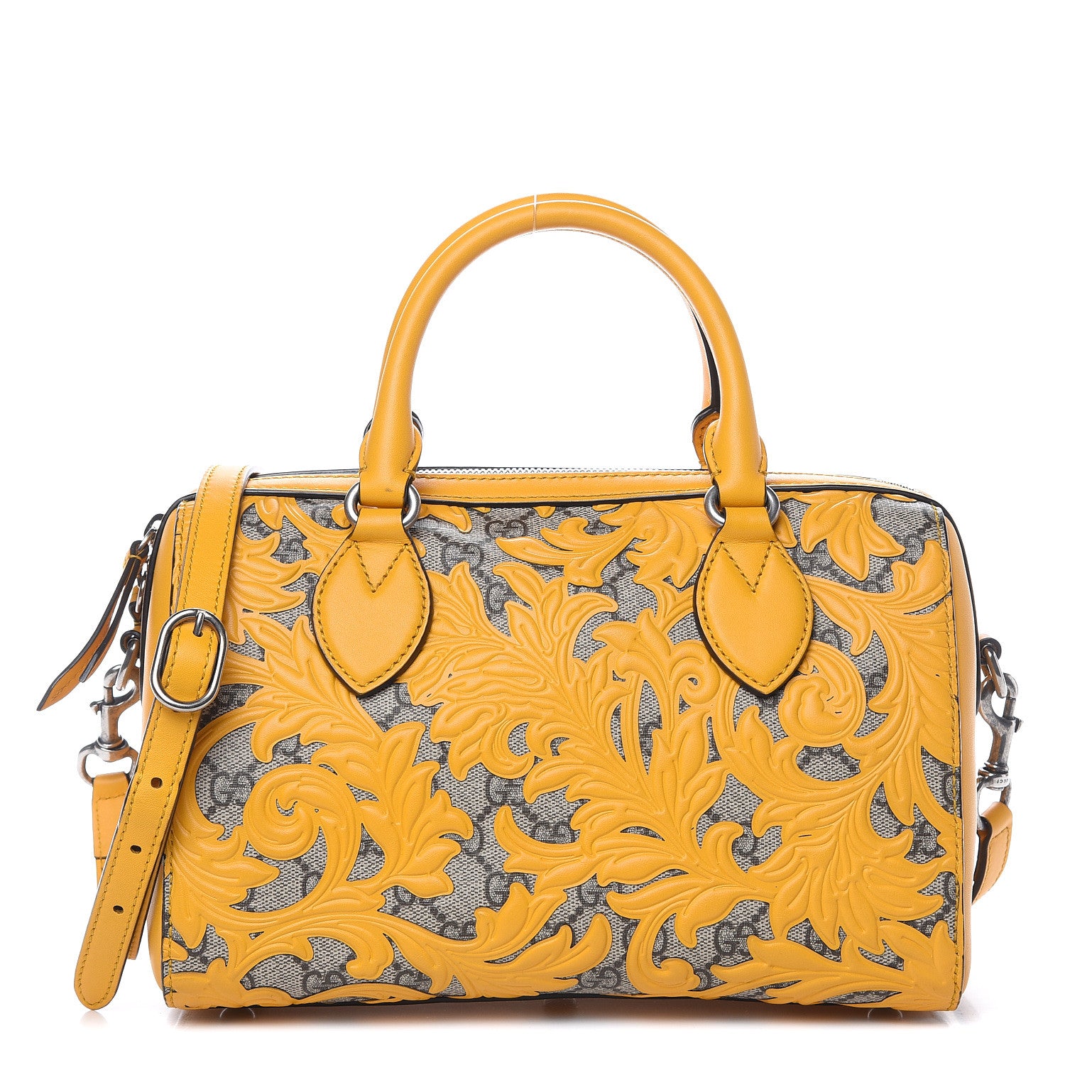 Gucci GG Supreme Monogram Arabesque Small Boston Beige Yellow 1 of 13