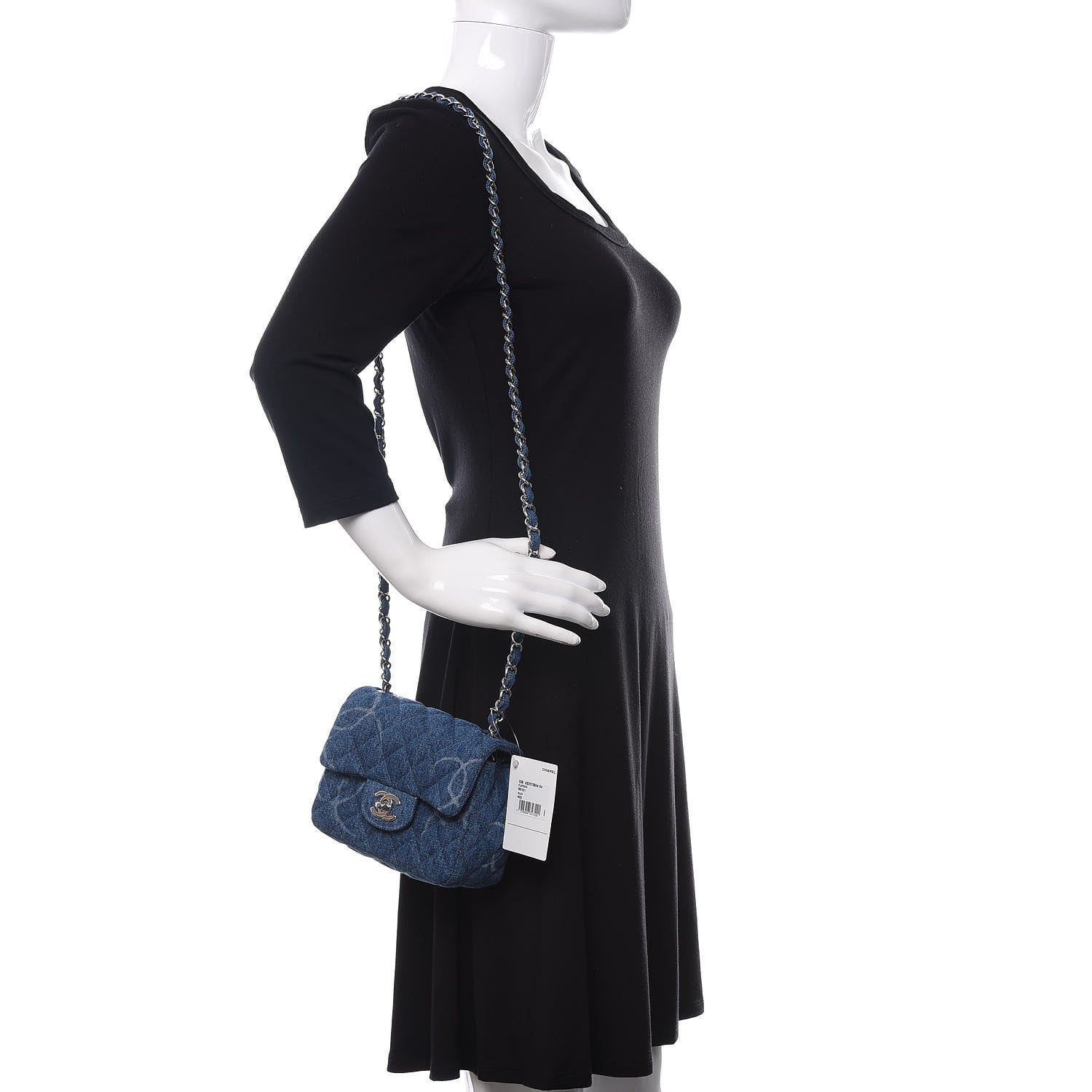 Chanel Denim CC Quilted Mini Square Flap Blue 2 of 11