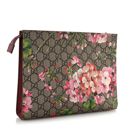 Gucci GG Supreme Monogram Blooms Large Cosmetic Case Beige Multicolor Dry Rose 3 of 10