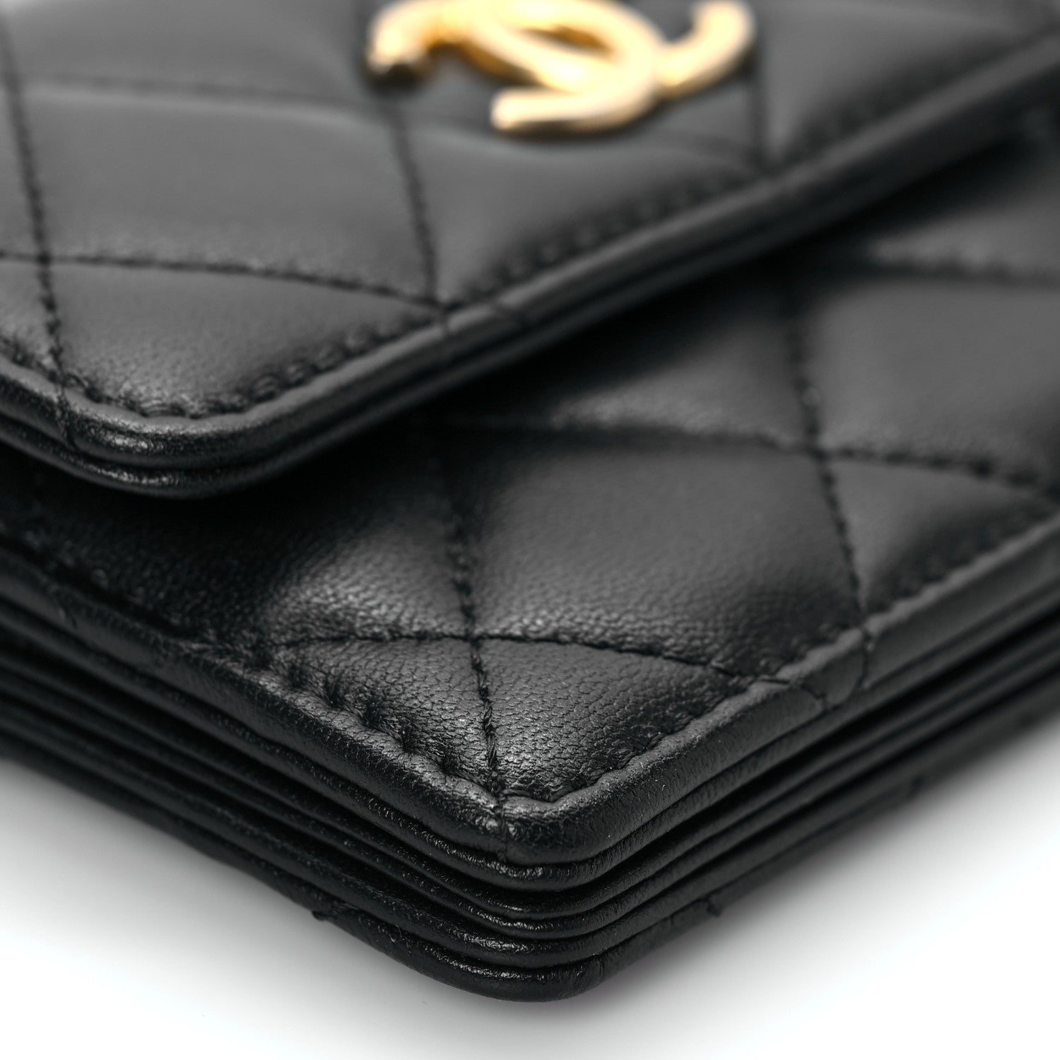 Chanel Lambskin Quilted Pearl Crown Clutch With Chain Black 8 of 9