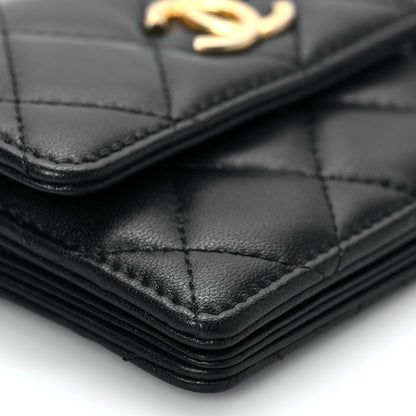 Chanel Lambskin Quilted Pearl Crown Clutch With Chain Black 8 of 9