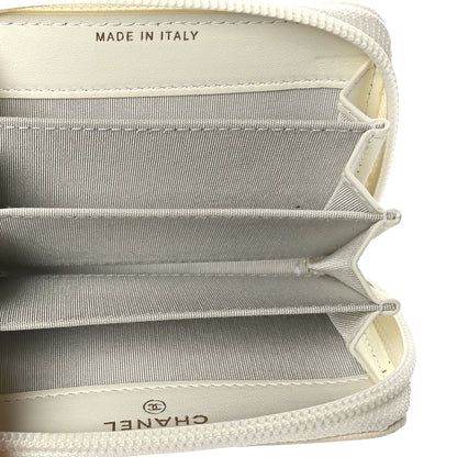 Chanel Caviar Quilted Boy Zip Around Coin Purse Wallet Ivory 5 of 8