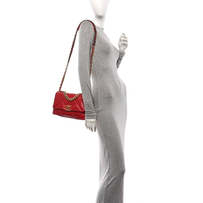 Chanel Lambskin Quilted Medium Chanel 19 Flap Red 2 of 11