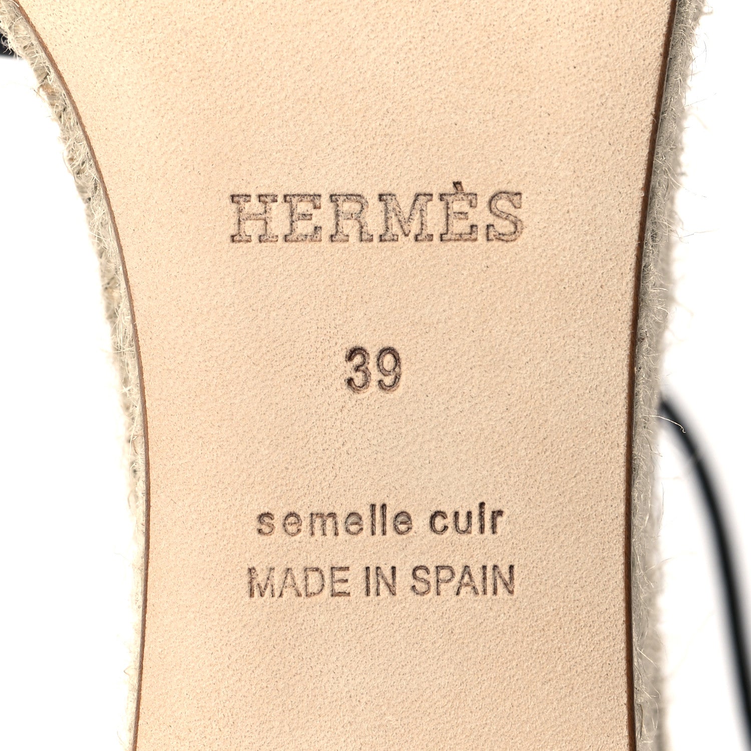 Hermes Goatskin Elda Espadrille Wedge Sandals 39 Black 7 of 8