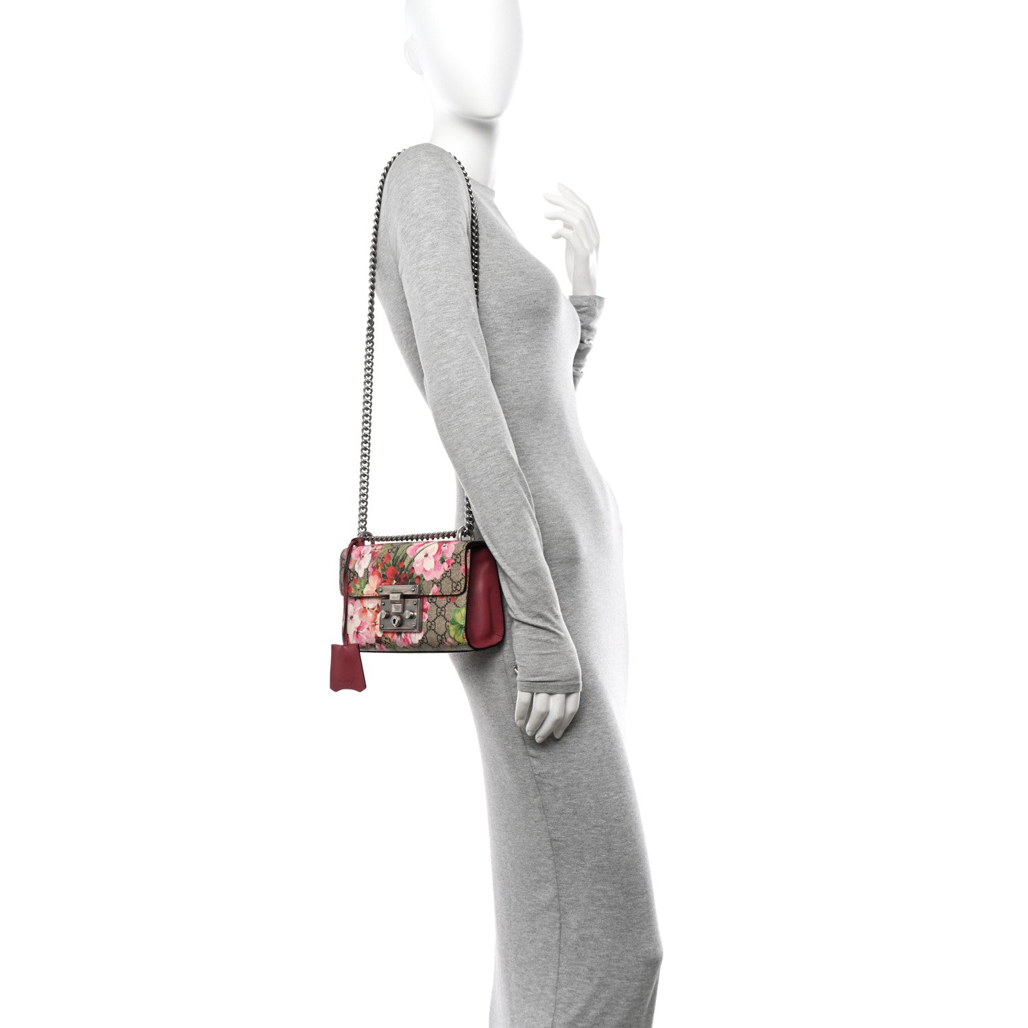 Gucci GG Supreme Monogram Blooms Small Padlock Shoulder Bag Beige Multicolor Dry Rose 2 of 11