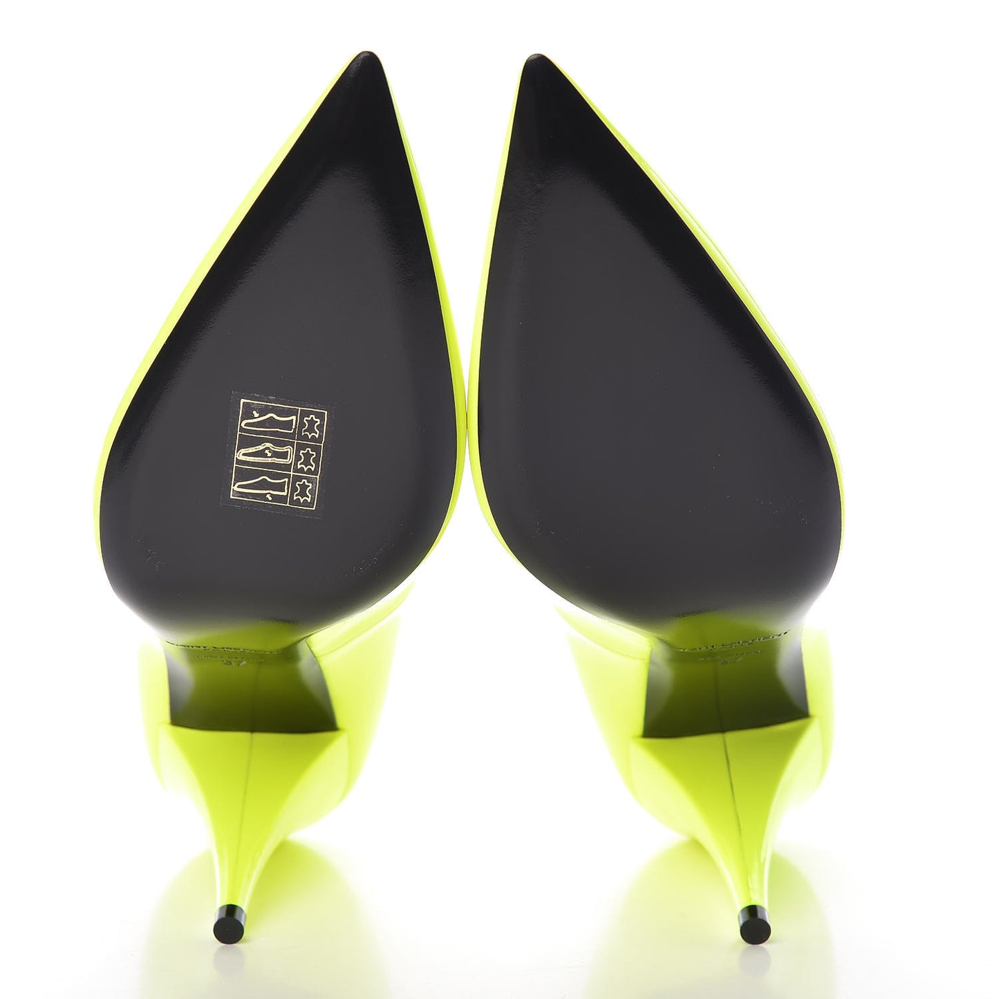 Patent Calfskin Kiki 85 Pumps 37 Yellow Fluo