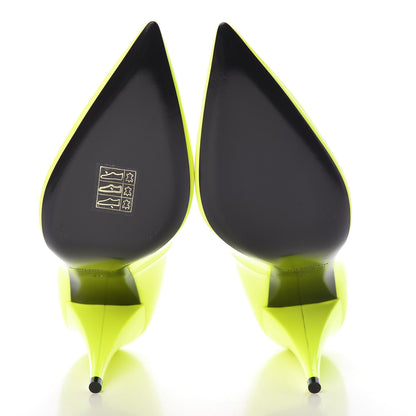 Saint Laurent Patent Calfskin Kiki 85 Pumps 37 Yellow Fluo 5 of 8