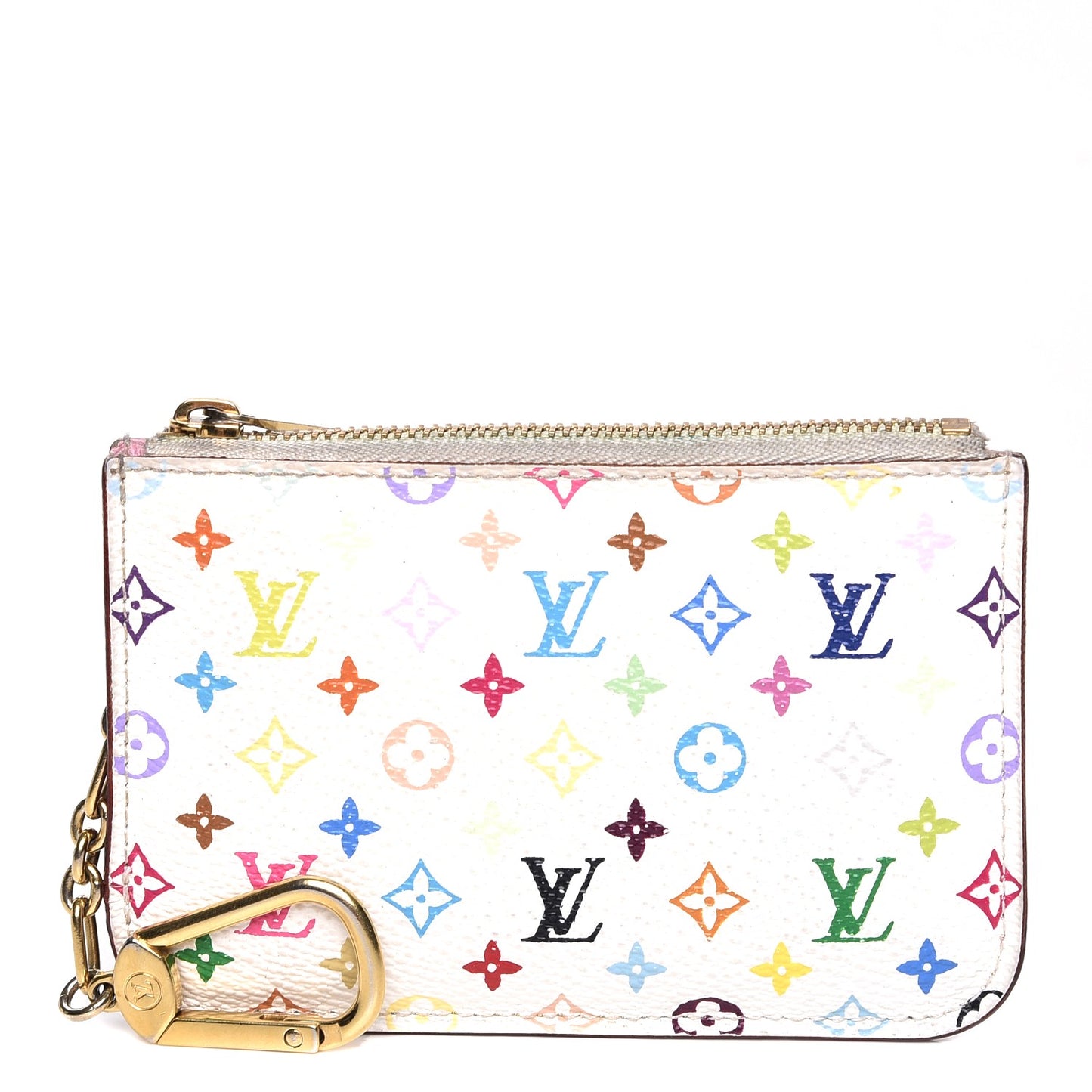 Monogram Multicolor Key Pouch White Litchi