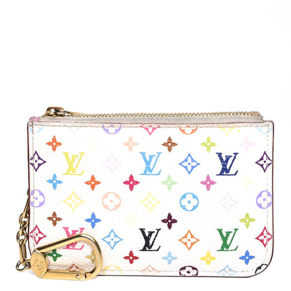 Louis Vuitton Monogram Multicolor Key Pouch White Litchi 1 of 9