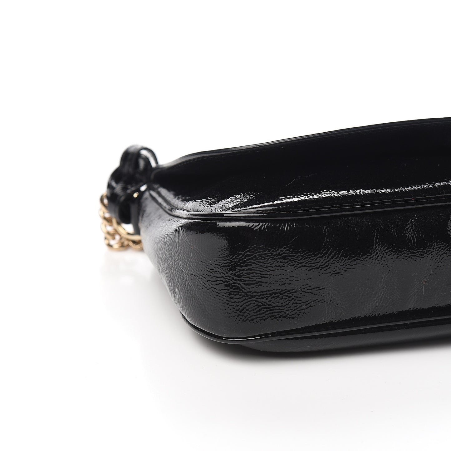 Patent Medium Soho Flap Crossbody Black
