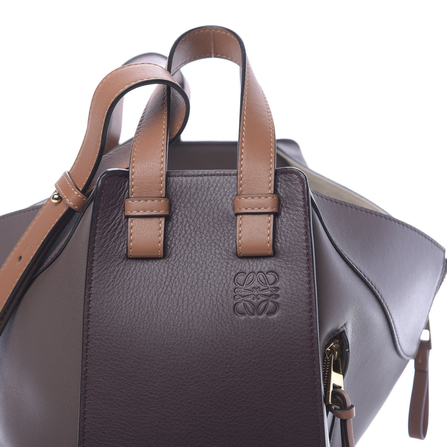 Calfskin Small Hammock Shoulder Bag Oxblood Tan