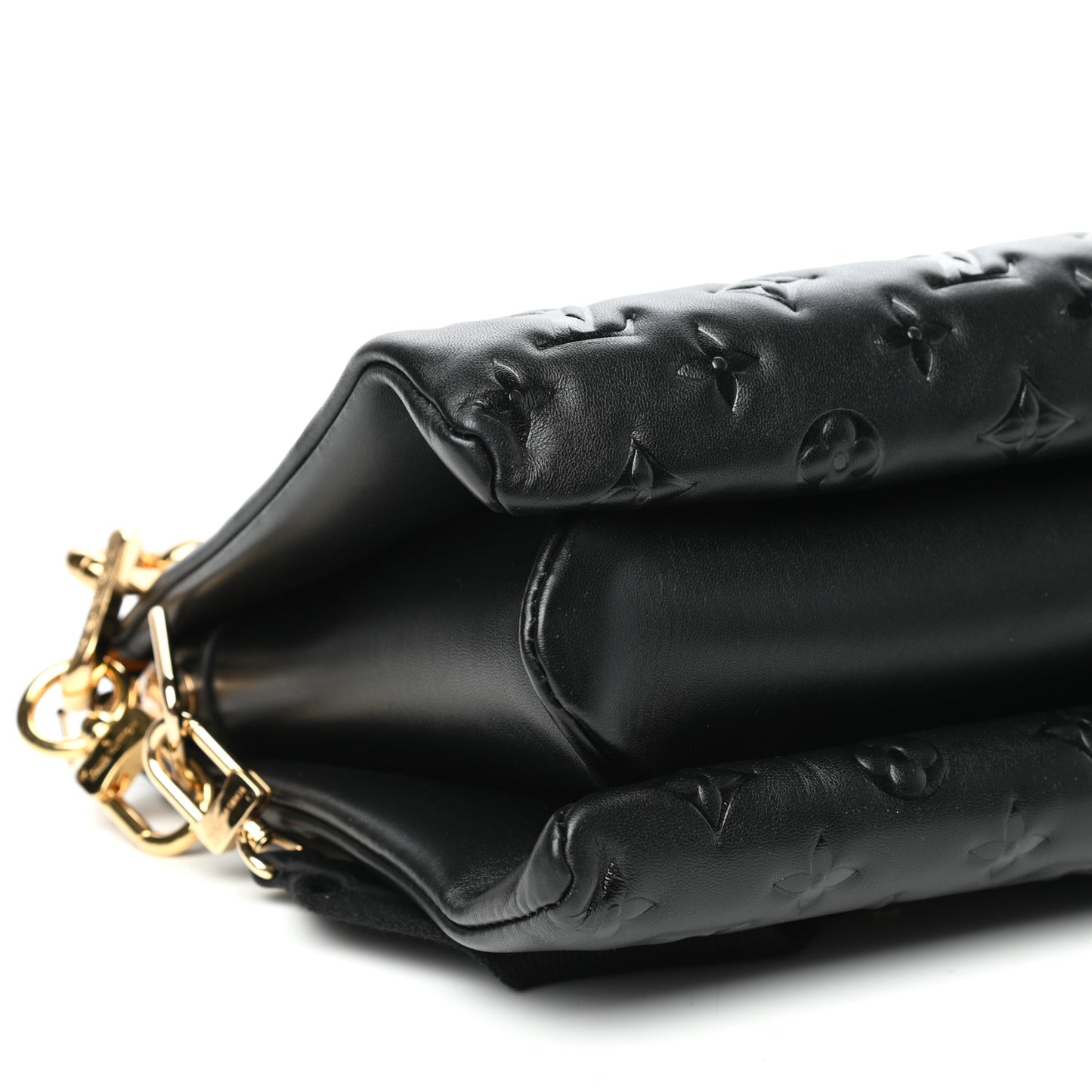 Lambskin Embossed Monogram Coussin MM Black