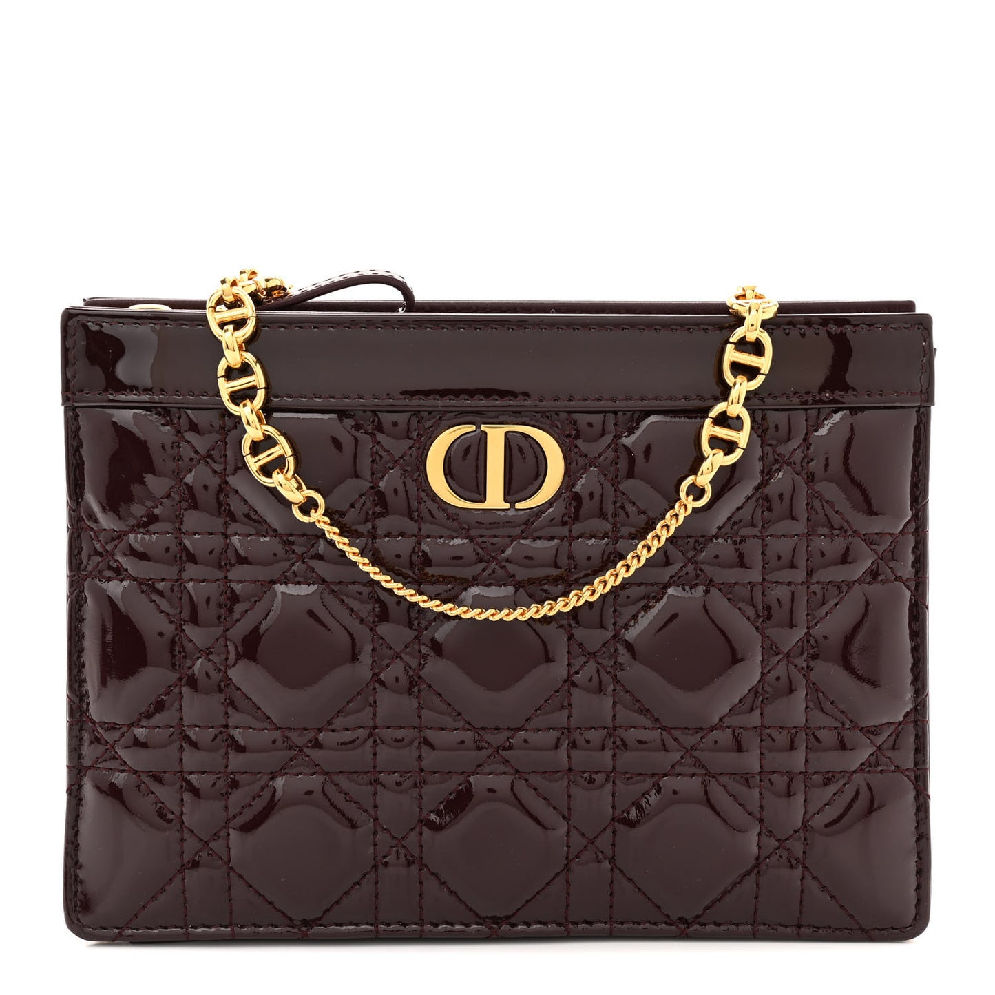 Patent Cannage Caro Zipped Pouch With Chain Amaranth