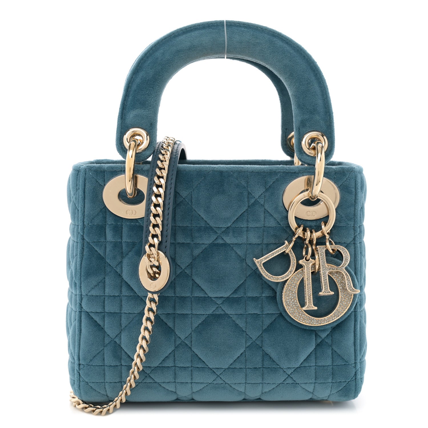 Christian Dior Velvet Mini Lady Dior Blue 1 of 10
