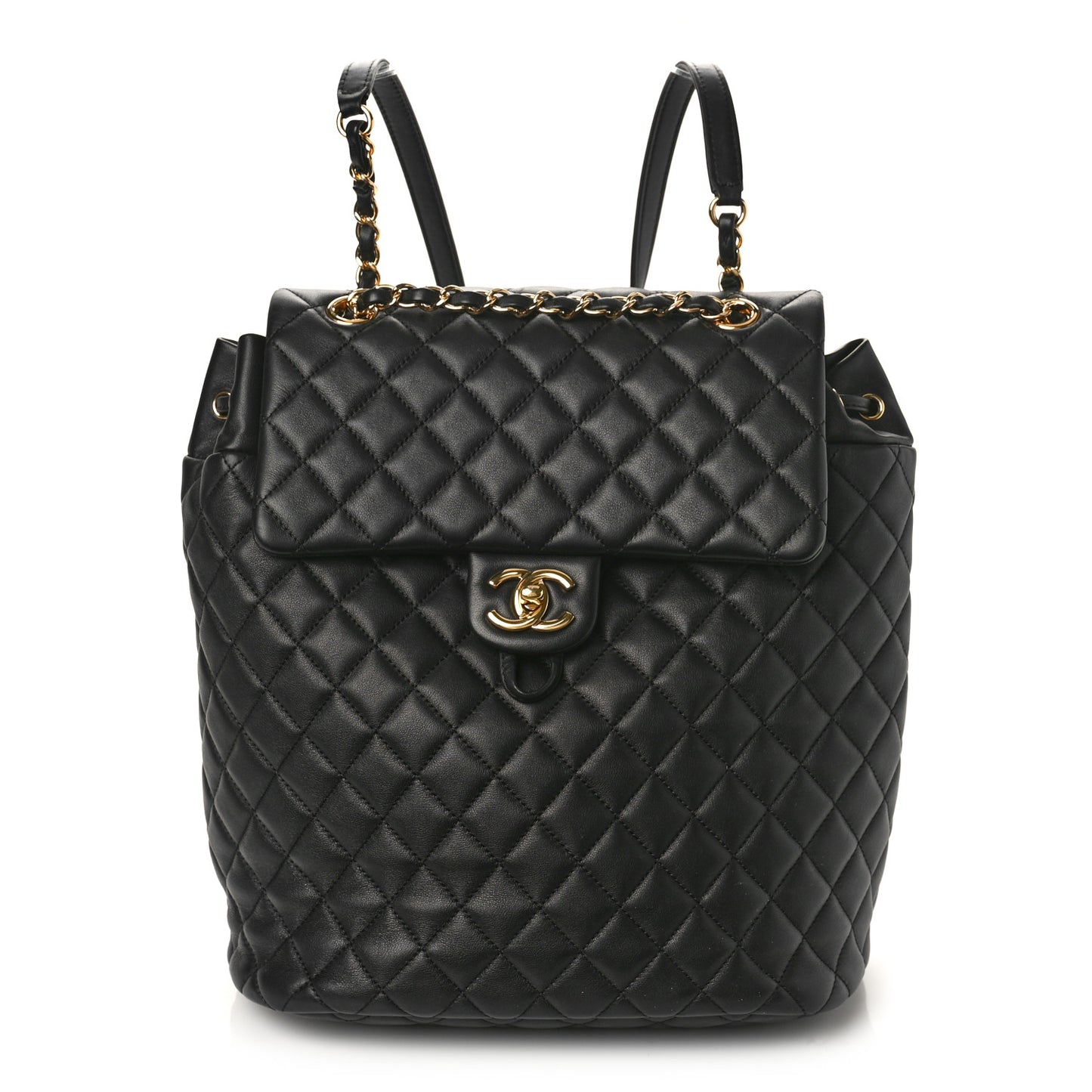 Lambskin Quilted Large Urban Spirit Backpack Black
