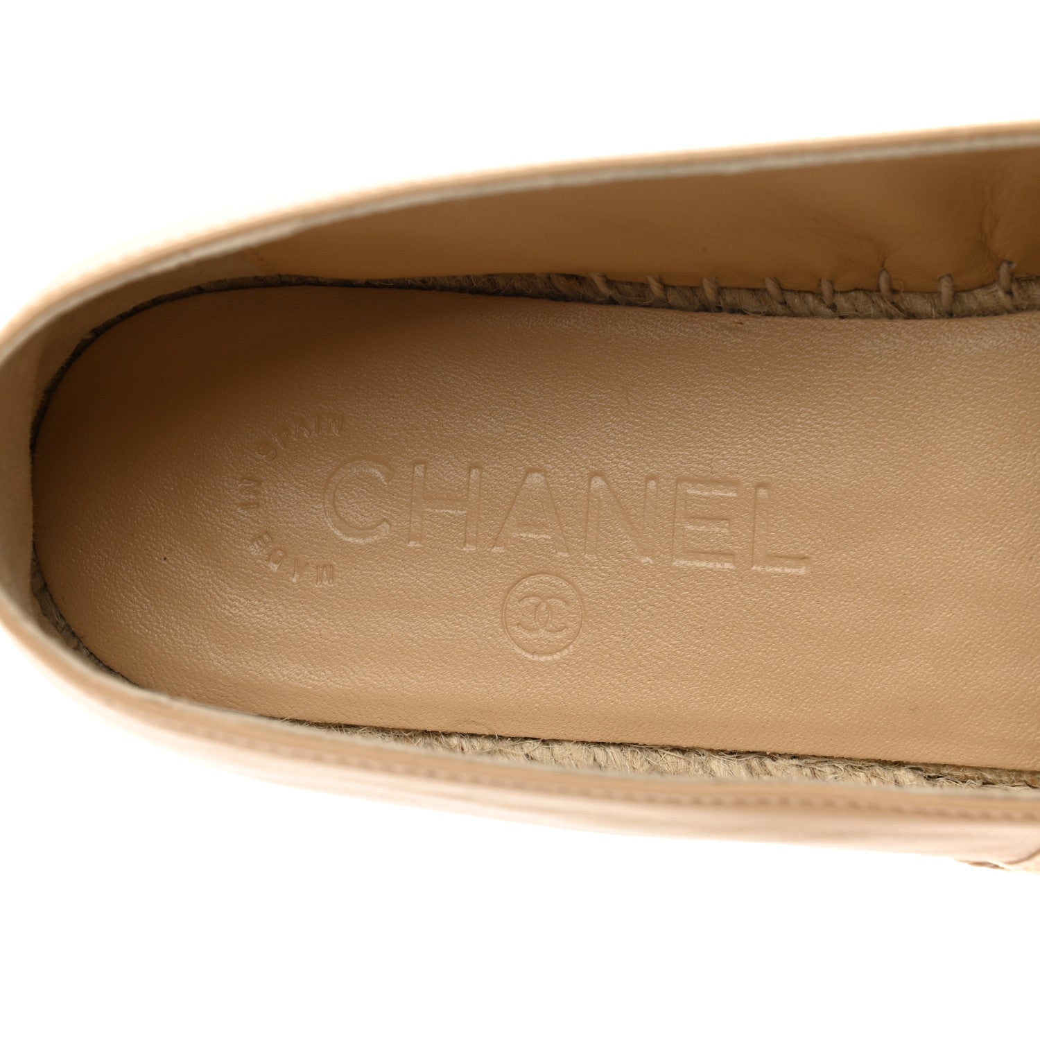 Chanel Lambskin CC Espadrilles 38 Beige Black 8 of 10