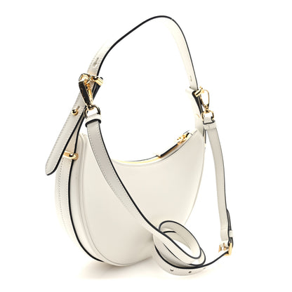 Prada Soft Calfskin Arque Shoulder Bag White 3 of 9