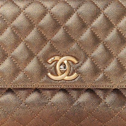 Chanel Metallic Caviar Quilted Small Coco Handle Flap Bronze 9 of 14