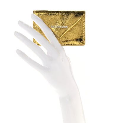 Balenciaga Metallic Calfskin Mini Papier Wallet Gold 2 of 8