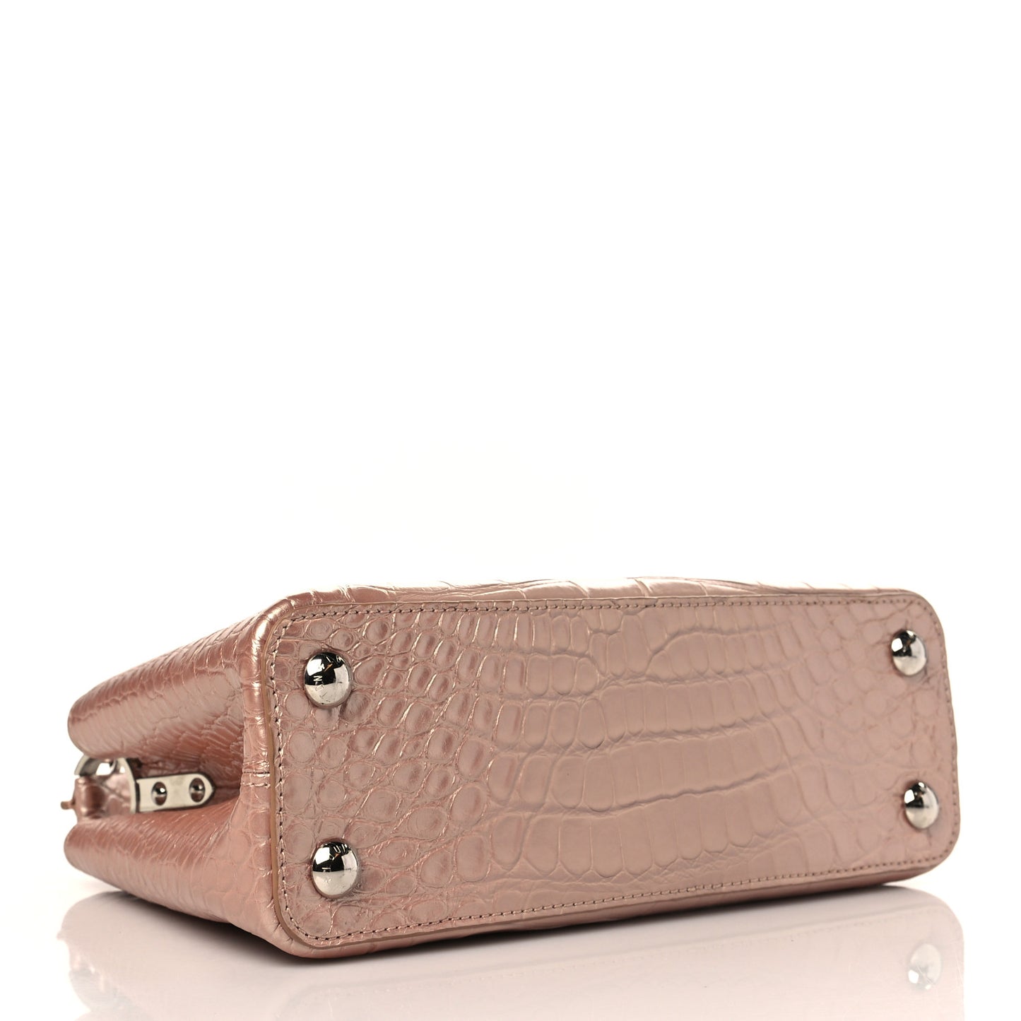 Iridescent Alligator Capucines BB Pink