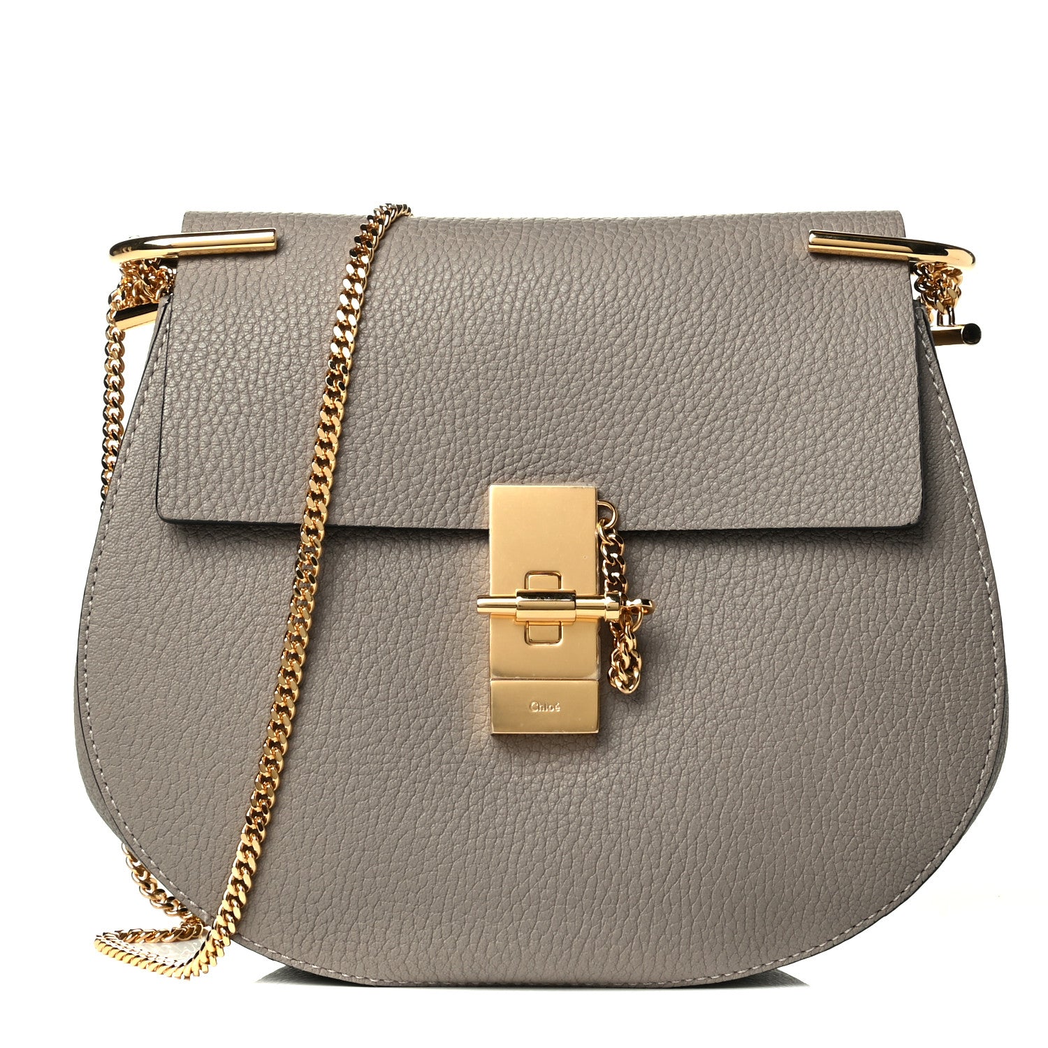 Chloe Grained Lambskin Drew Shoulder Bag Motty Grey 1 of 7