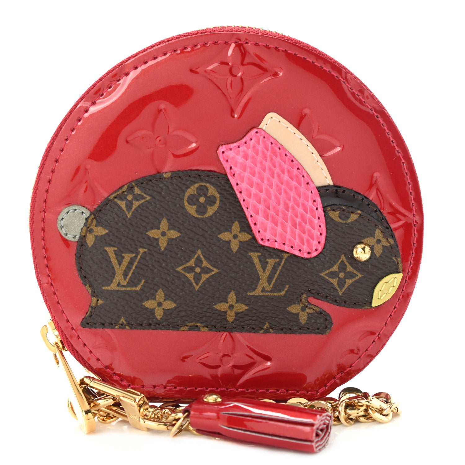 Louis Vuitton Vernis Animania Lapin Bunny Round Coin Purse Pomme D'Amour 1 of 9