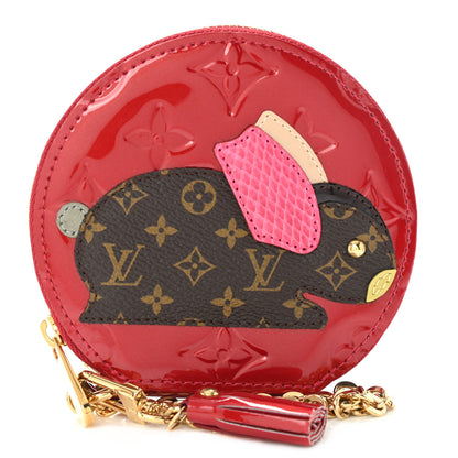Louis Vuitton Vernis Animania Lapin Bunny Round Coin Purse Pomme D'Amour 1 of 9