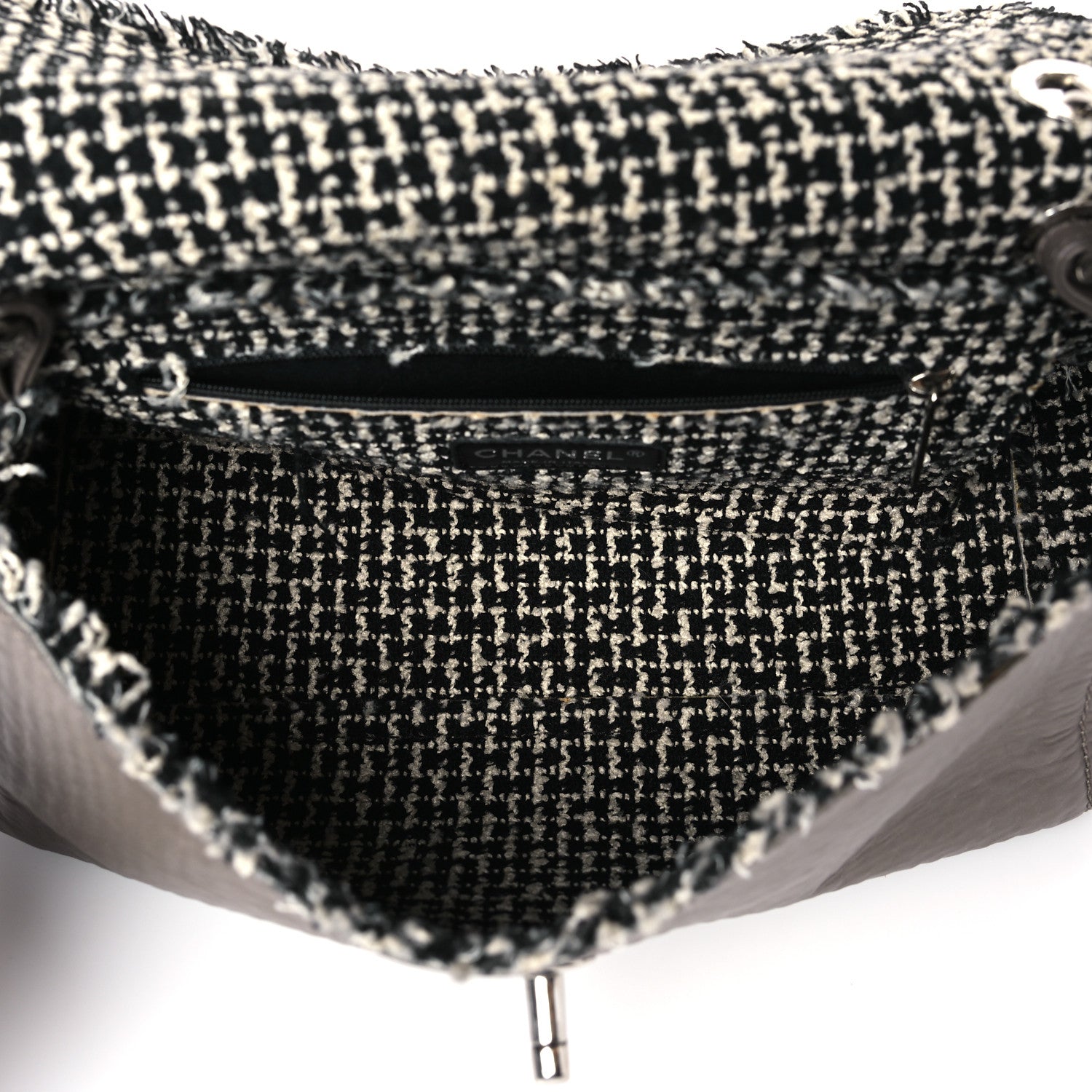 Chanel Tweed Calfskin Tweedy Single Flap Grey 5 of 10