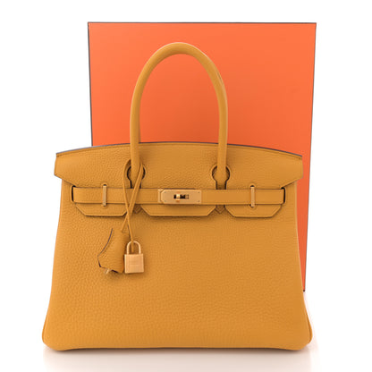 Hermes Togo Horseshoe Birkin 30 Jaune Ambre Rubis 11 of 11