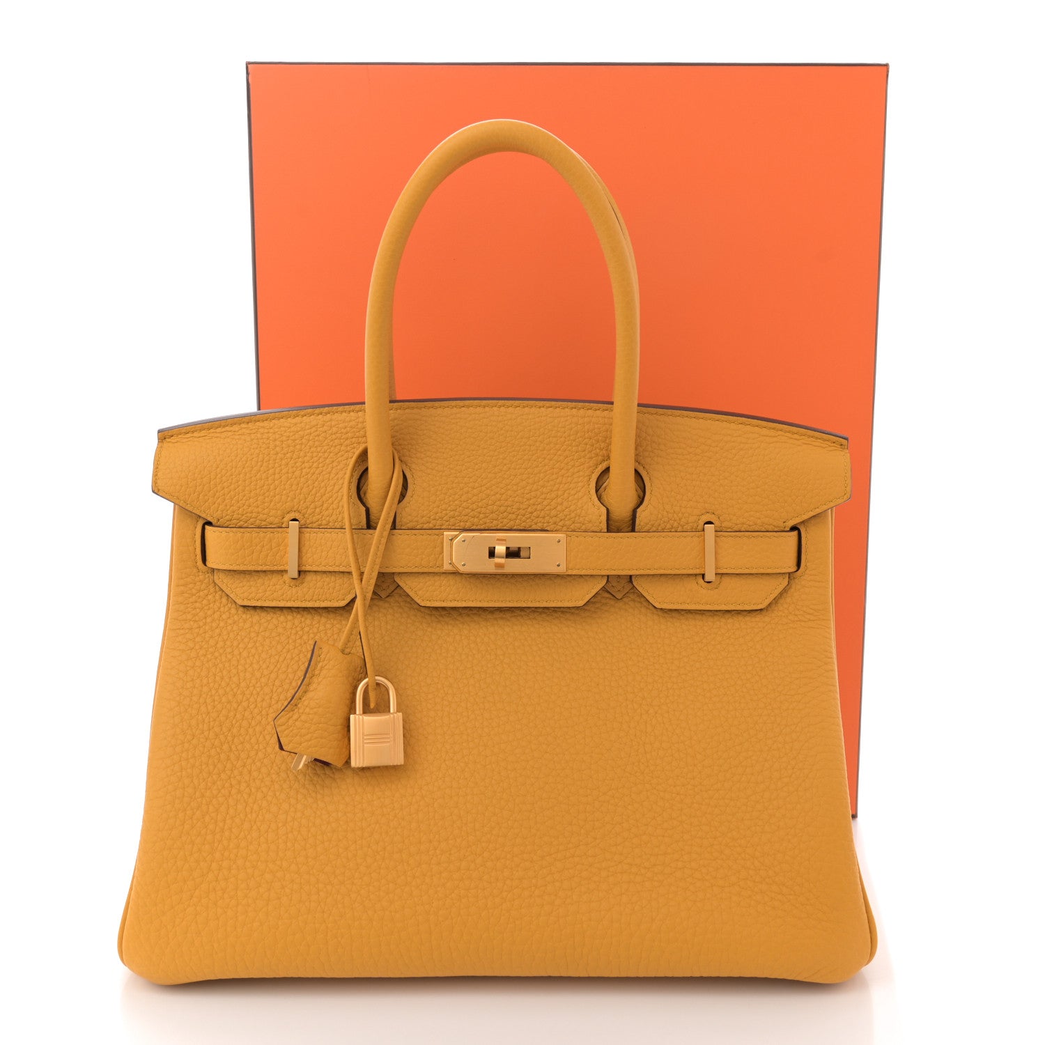 Hermes Togo Horseshoe Birkin 30 Jaune Ambre Rubis 11 of 11