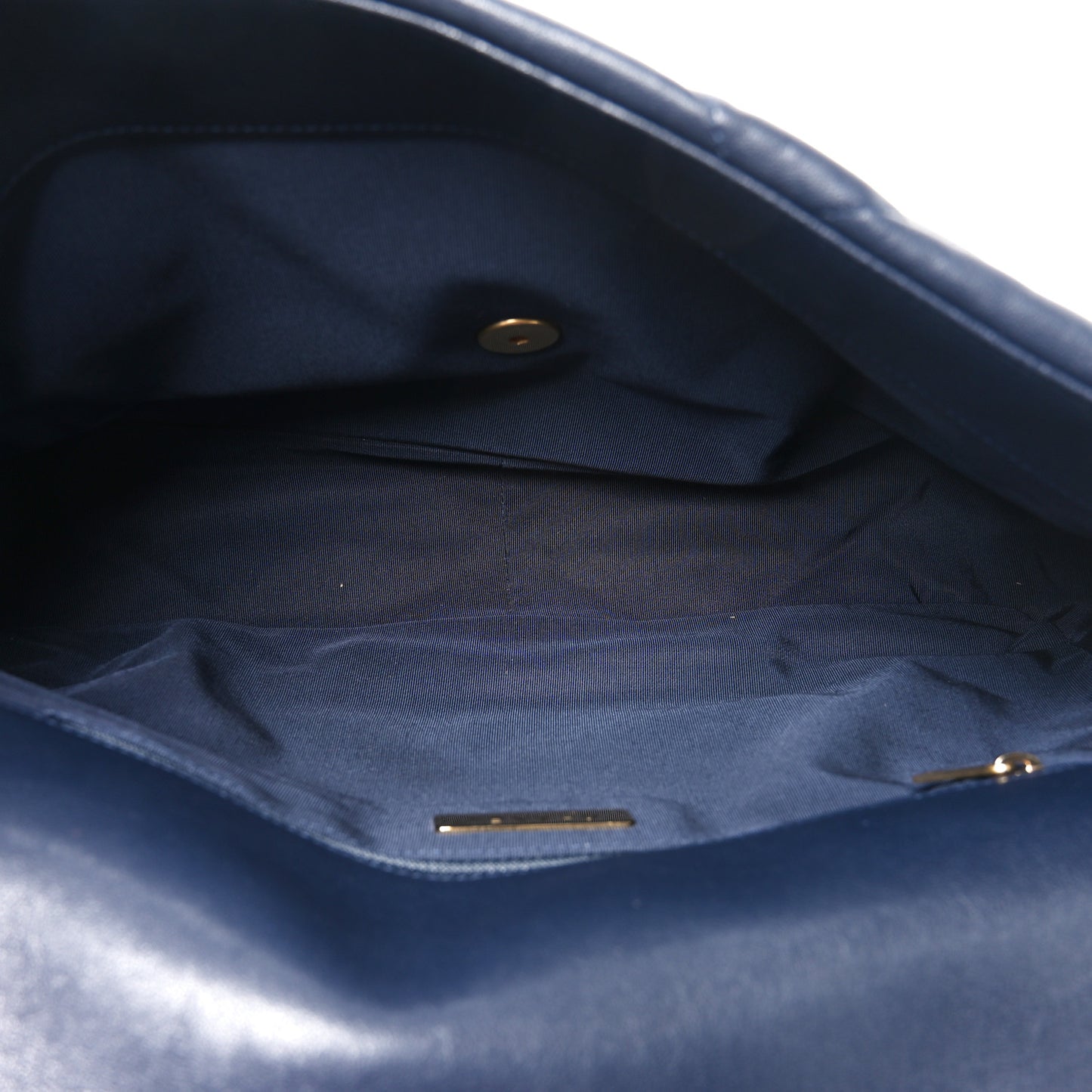 Goatskin Quilted Maxi Chanel 19 Flap Navy Blue
