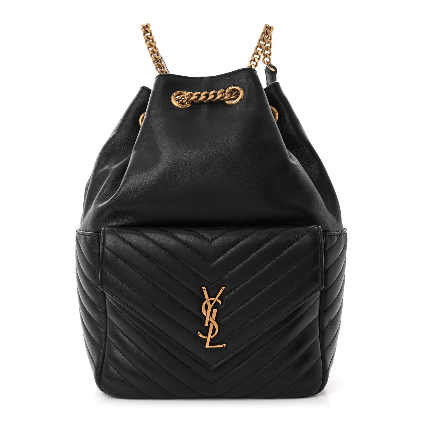 Lambskin Matelasse Monogram Joe Backpack Black