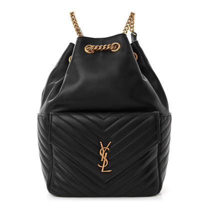 Saint Laurent Lambskin Matelasse Monogram Joe Backpack Black 1 of 10