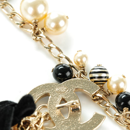 Chanel Painted Pearl Beaded Enamel CC Belt Black 6 of 7