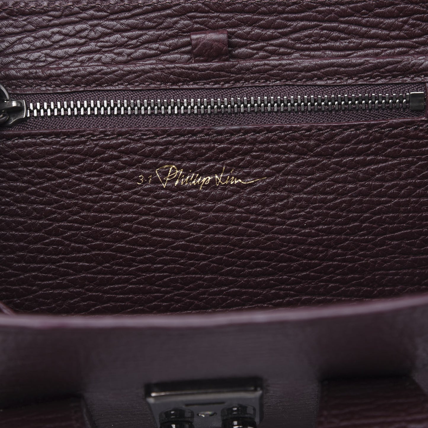 3.1 Textured Calfskin Mini Pashli Satchel Burgundy