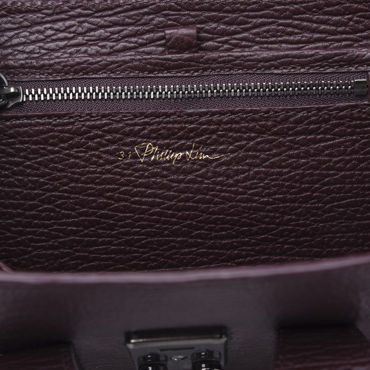 3.1 Phillip Lim 3.1 Textured Calfskin Mini Pashli Satchel Burgundy 5 of 11