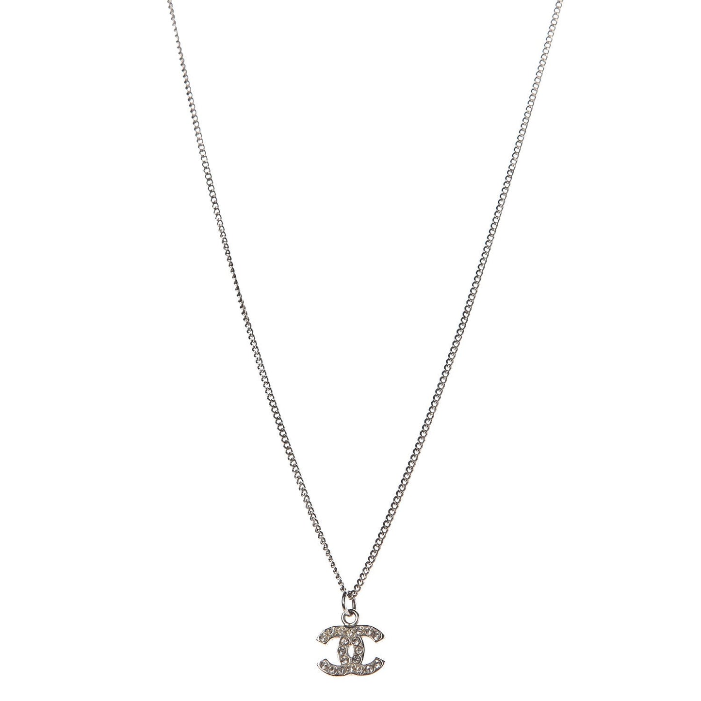 Crystal Timeless CC Necklace Silver