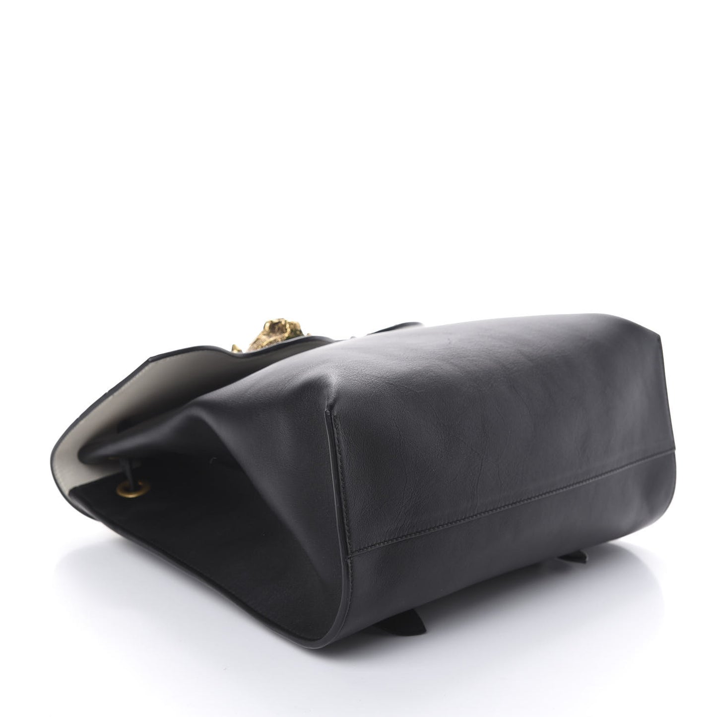 Calfskin Malin Backpack White Black Gold