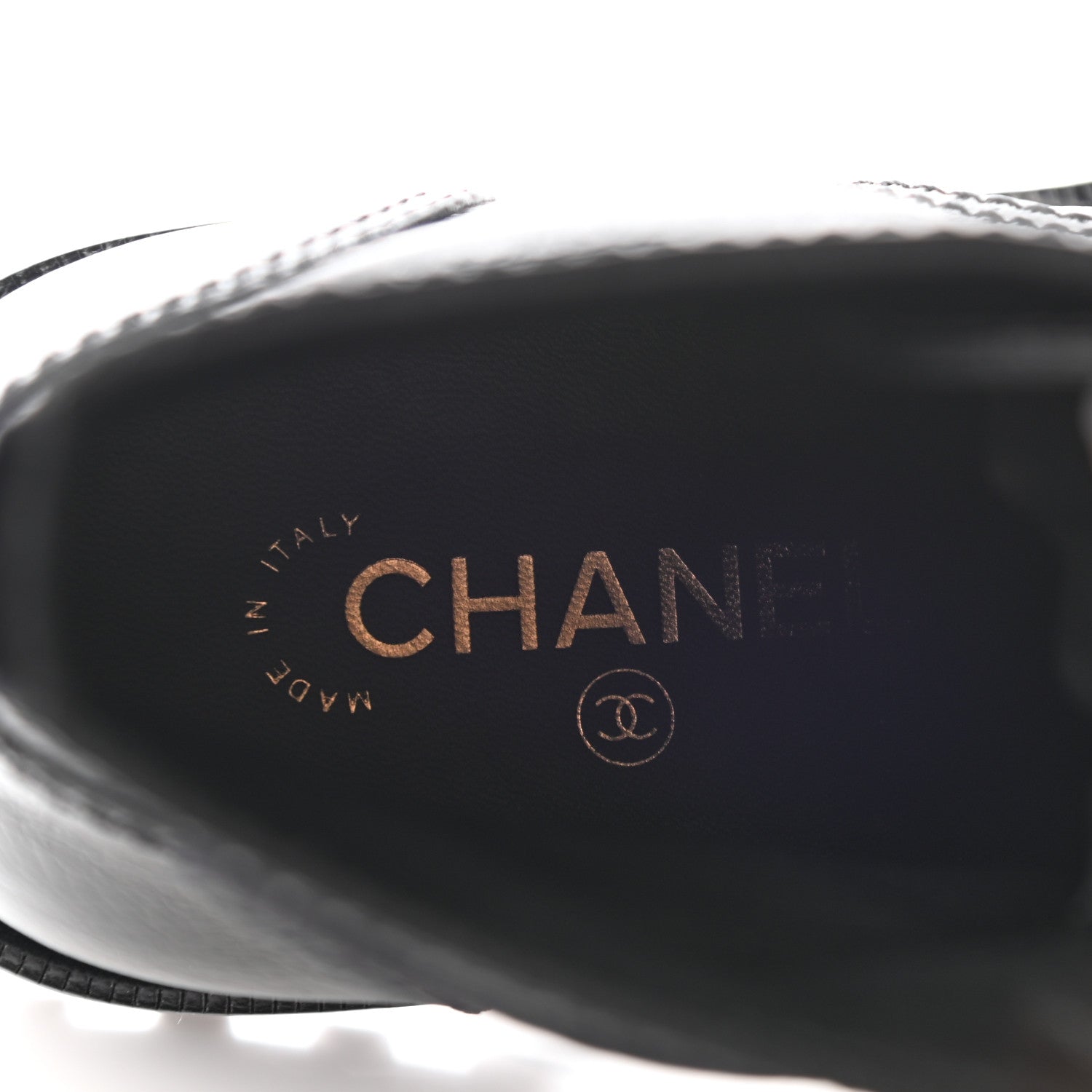 Chanel Shiny Calfskin Velvet Pearl Combat Short Boots 39 Black 6 of 12