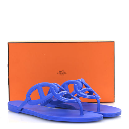 Hermes Rubber Womens Egerie Sandals 40 Bleu Outremer 11 of 11