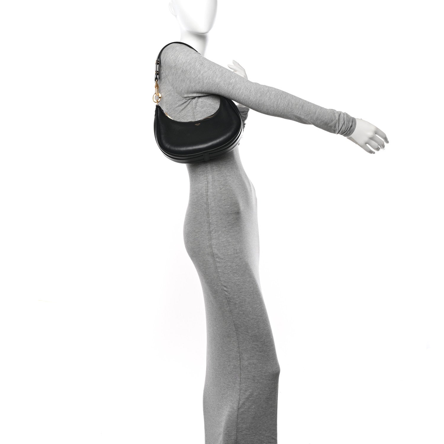 Celine Smooth Calfskin Medium Strap Ava Shoulder Bag Black 2 of 11