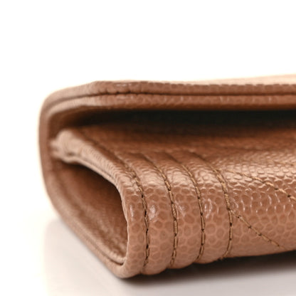 Chanel Caviar Chevron Quilted Boy Card Holder Dark Beige 9 of 11