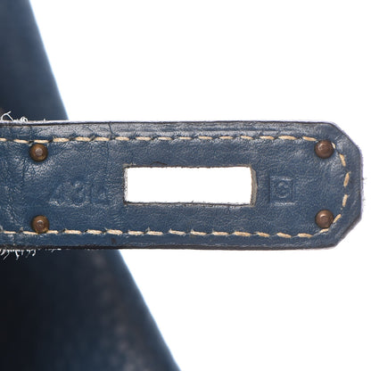 Hermes Taurillon Clemence Birkin 35 Bleu Thalassa 23 of 44