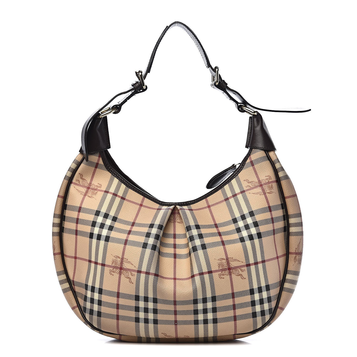 Burberry Haymarket Check Brooklyn Hobo Chocolate 1 of 11