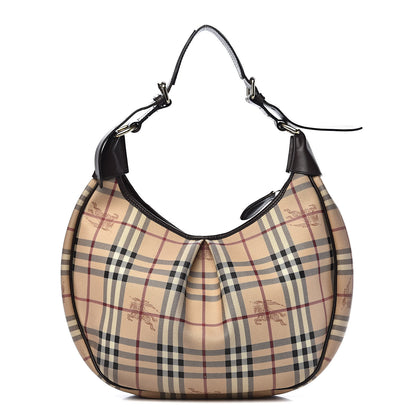 Burberry Haymarket Check Brooklyn Hobo Chocolate 1 of 11