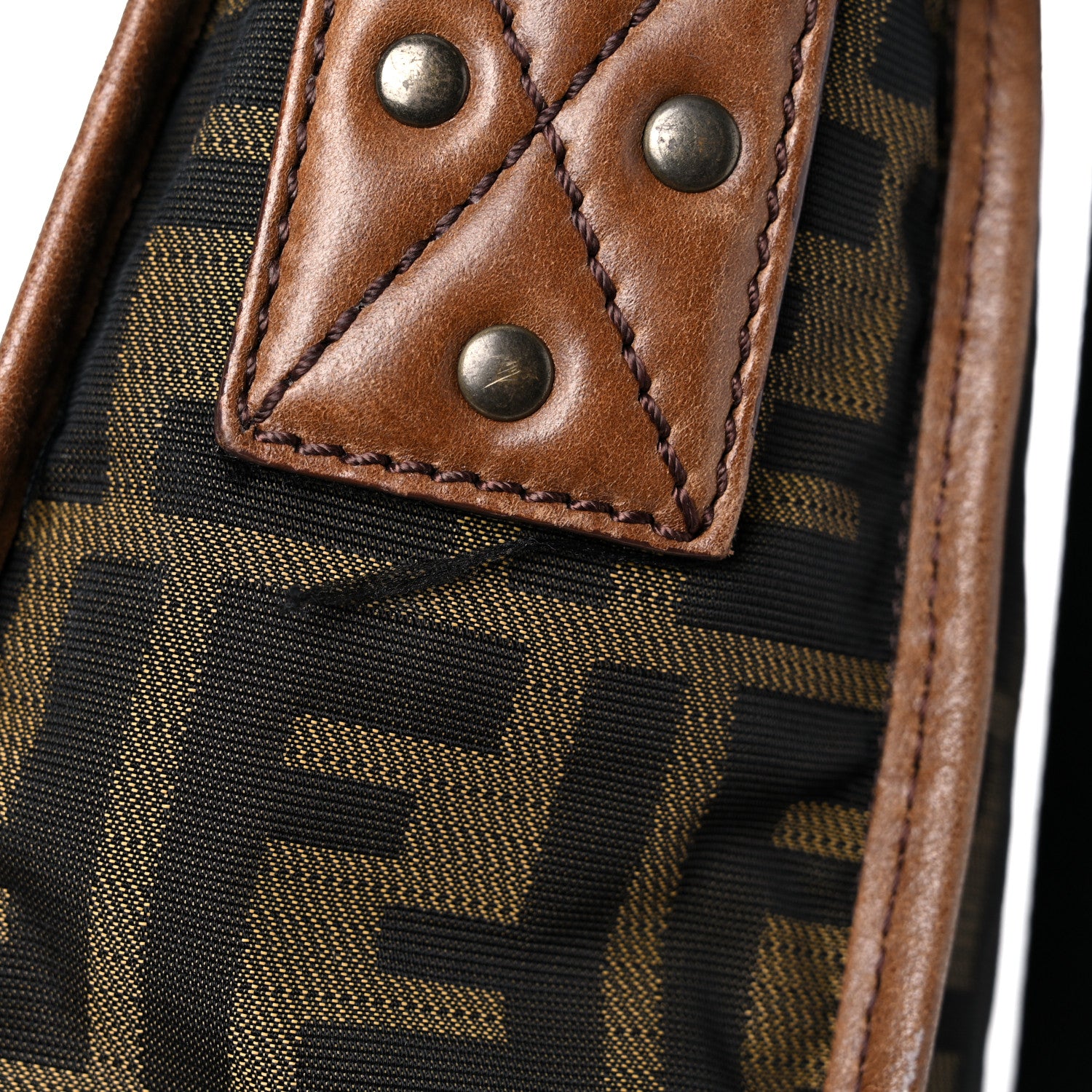 Fendi Zucca Vitello Patchwork Messenger Bag Tobacco Sabbia 16 of 17