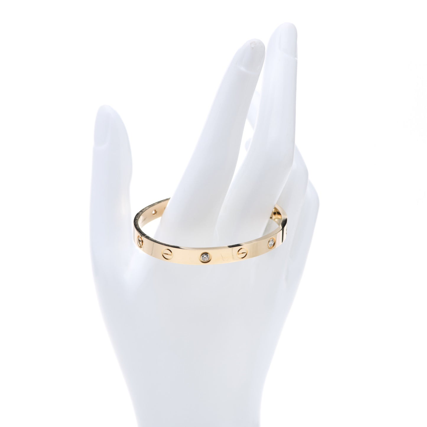 18K Yellow Gold 4 Diamond LOVE Bracelet 16