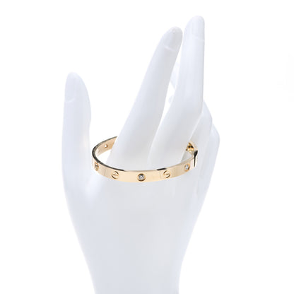 Cartier 18K Yellow Gold 4 Diamond LOVE Bracelet 16 2 of 7