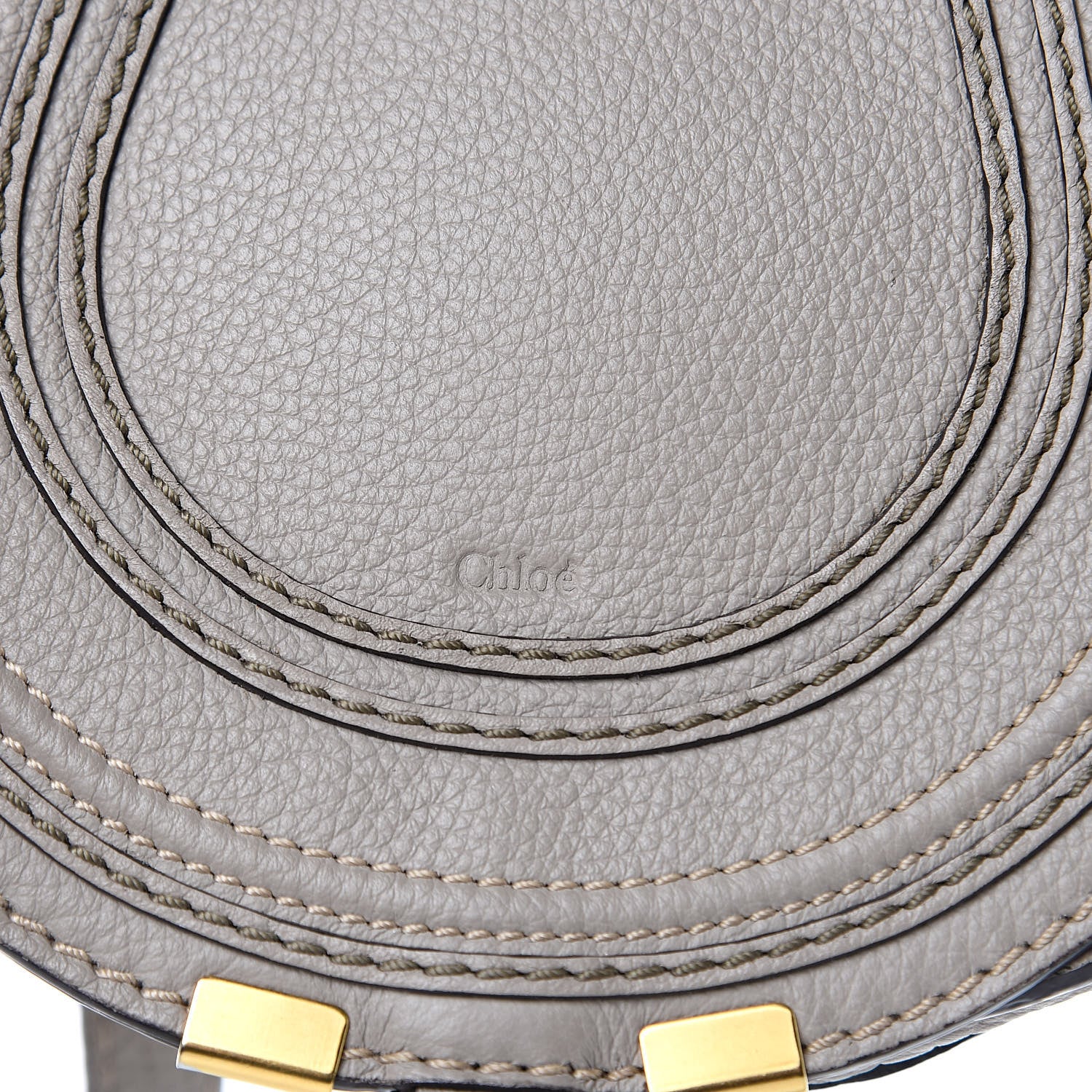 Chloe Calfskin Mini Marcie Round Crossbody Bag Cashmere Grey 9 of 10