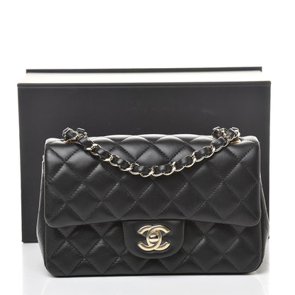 Chanel Lambskin Quilted Mini Rectangular Flap Black 11 of 12
